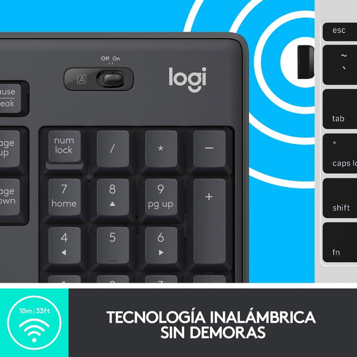 Logitech MK295 Silent Combo Inalámbrico de Teclado y Ratón, Grafito, Español Logitech MK295 Silent Combo Inalámbrico de Teclado y Ratón, Grafito, Español